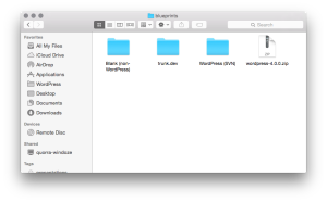Add the WordPress (SVN) folder to your blueprints directory